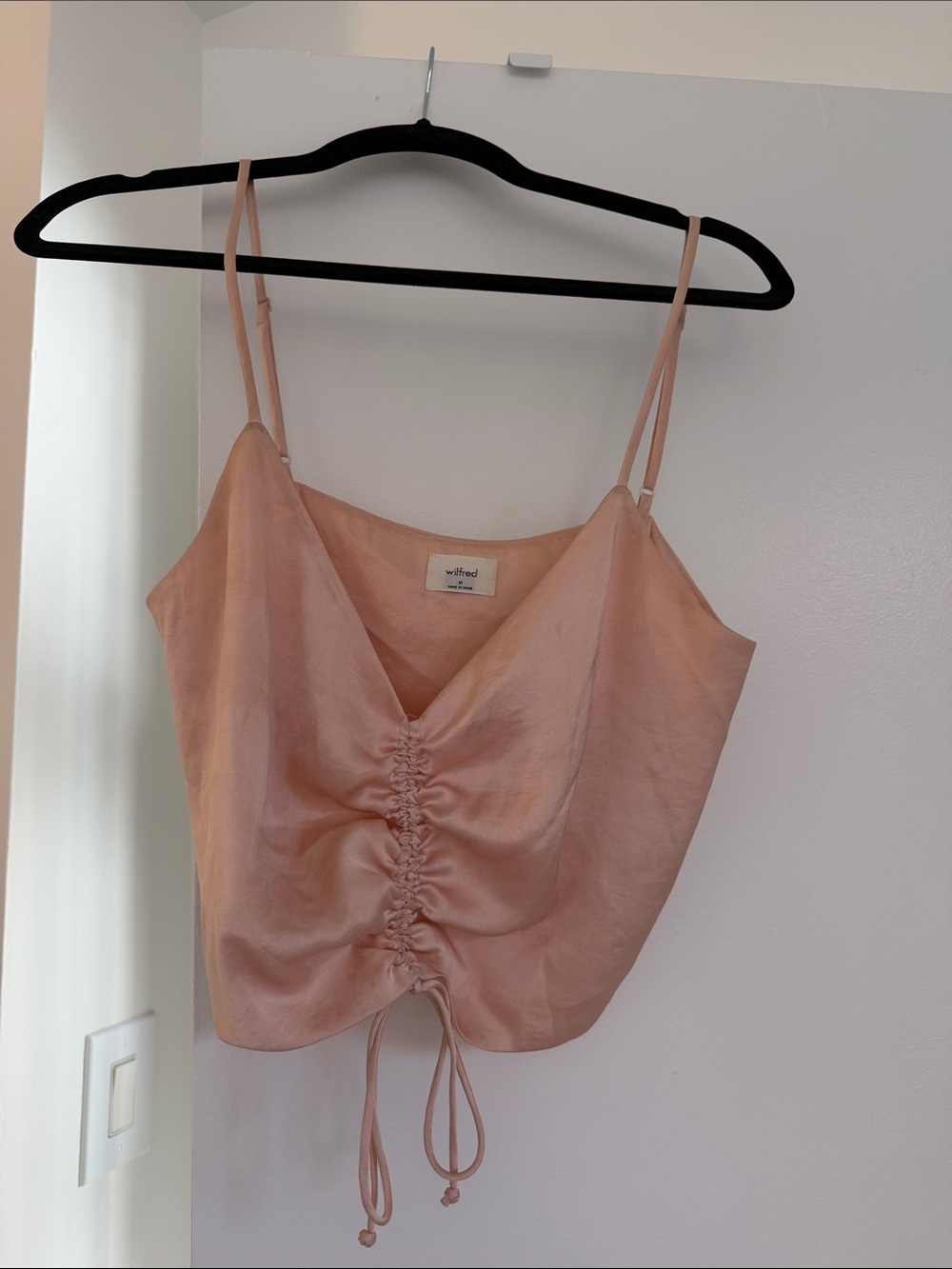 Wilfred Satin Blush Pink Drawstring Cami